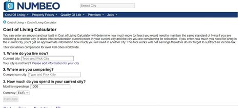 idp cost of living calculator|numbeo cost of living comparison.
